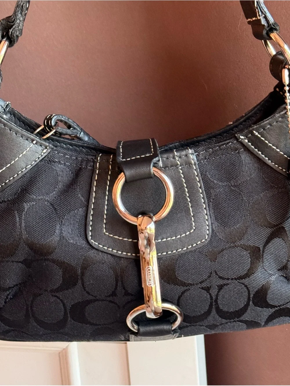 Vintage Coach Hamptons mini monogram hobo bag